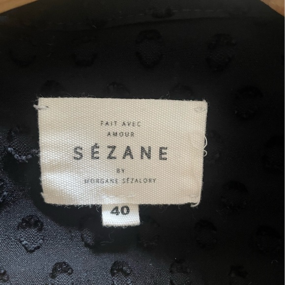 Sezane Blouse Size 40 Button-down gold buttons - Picture 7 of 7